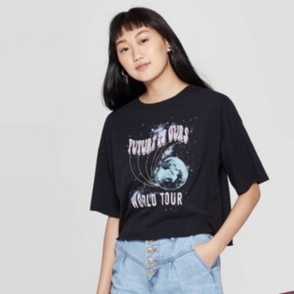 Graphic Crop Tee Band Shirt xxl